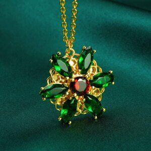 Elegant Gold and Green Necklace